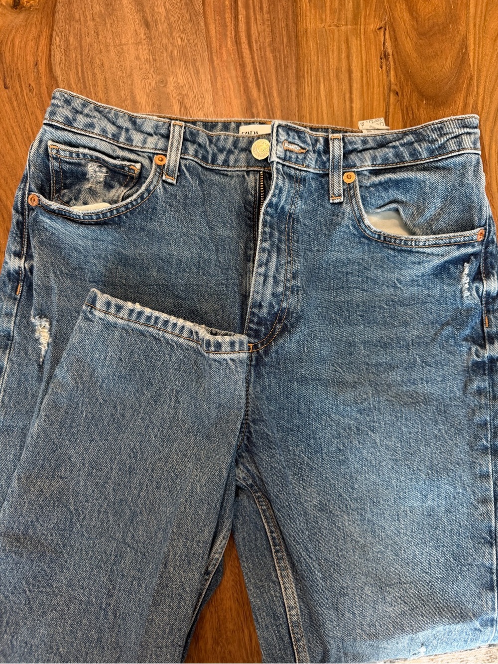Zara Light Blue Straight Jeans